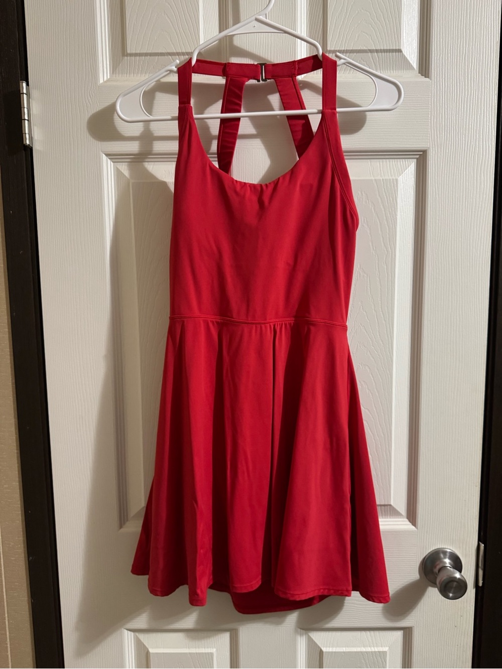 Halara red dress with built in shorts with pockets
